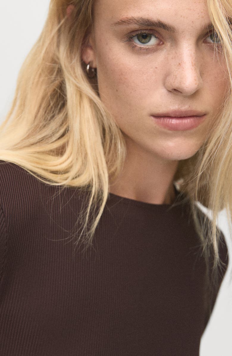 MANGO Pleated Belted Maxi Dress, Alternate, color, Chocolate