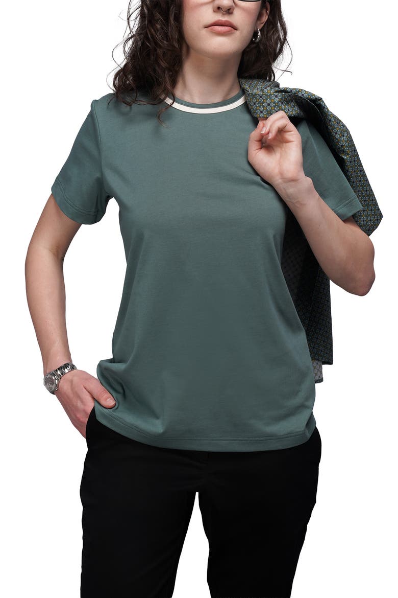 The Everyday Ringer Tee, Alternate, color, DARK TEAL/WHITE