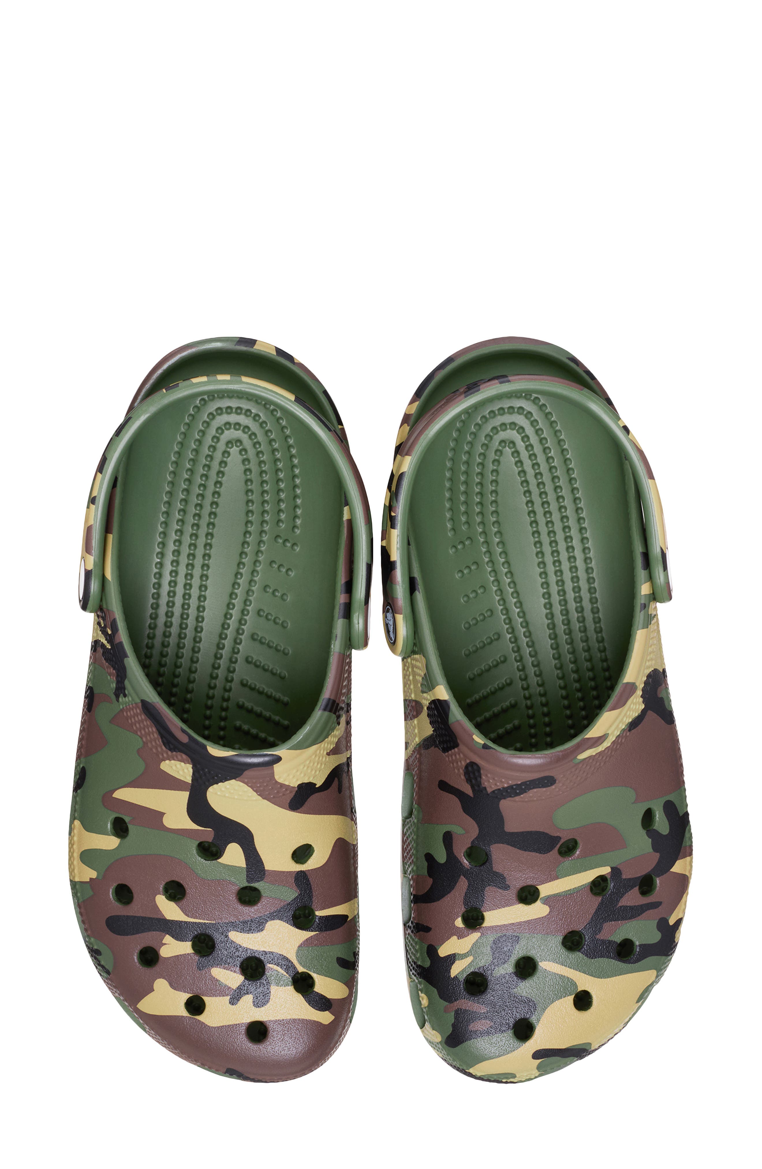 CROCS Classic Camo Print Clog, Alternate, color, Army Green Multi