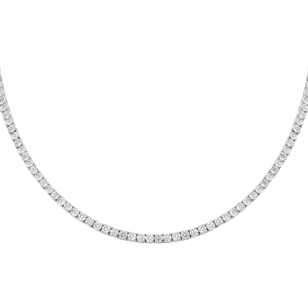 Hollywood Sensation Elegant Cubic Zirconia Choker Tennis Necklace In Silver