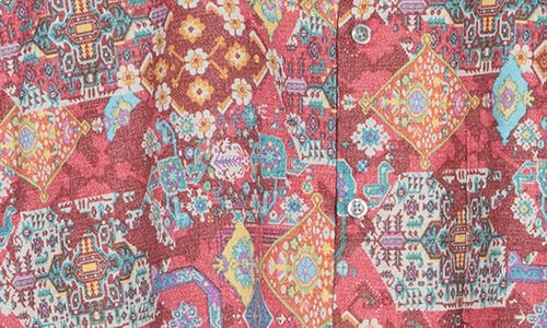 Tori Richard Ankara Short Sleeve Cotton Button-up Shirt In Spice