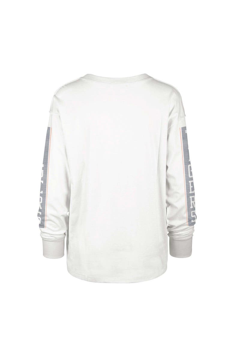 Women's '47 Cream Auburn Tigers Statement SOA 3-Hit Long Sleeve T-Shirt, Alternate, color, White