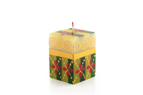 Christmas Painted Cube Candle