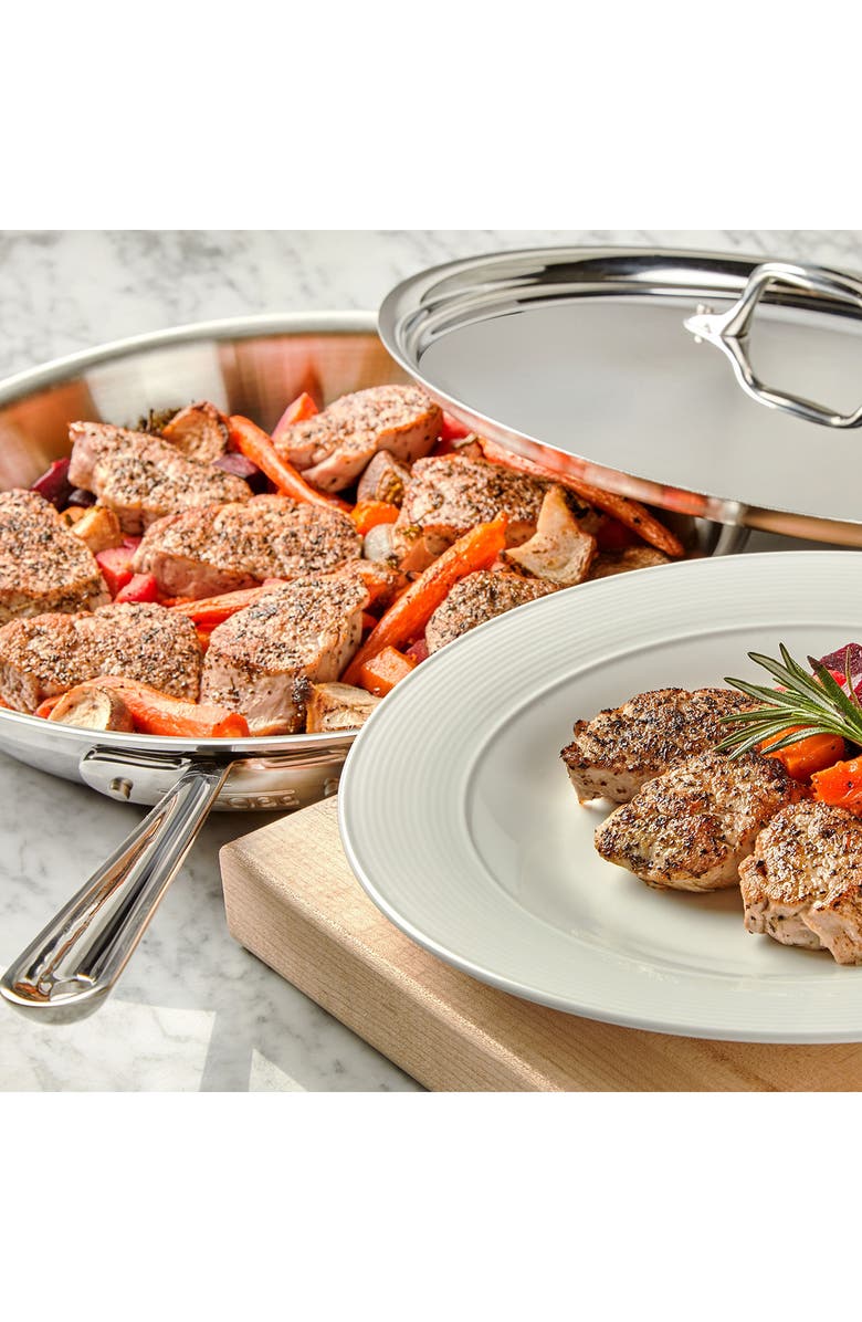 All-Clad D3 12-Inch Stainless Steel Fry Pan with Lid, Alternate, color, Stainless