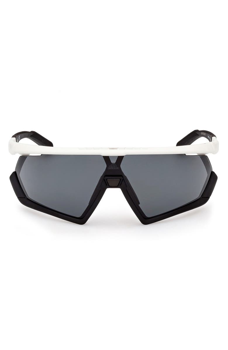 adidas Shield Sunglasses, Main, color, White/ Other / Smoke