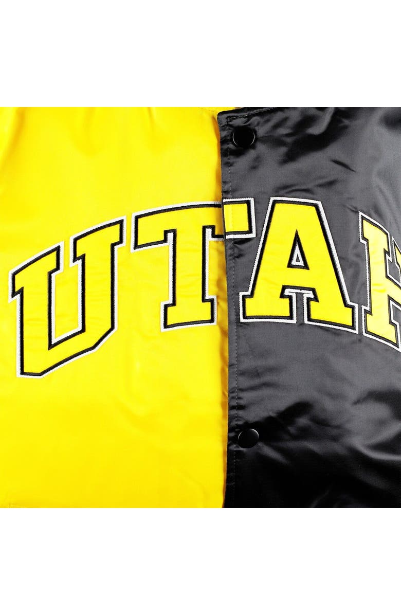 STARTER Men's Starter Gold/Black Utah Jazz Fast Break Satin Full-Snap Jacket, Alternate, color, Gold