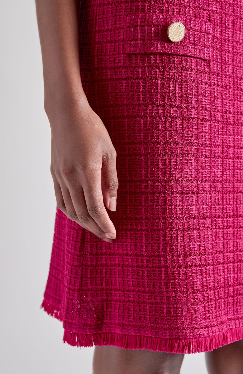 Misook Tonal Texture Fringe Hem Knit Skirt, Alternate, color, 