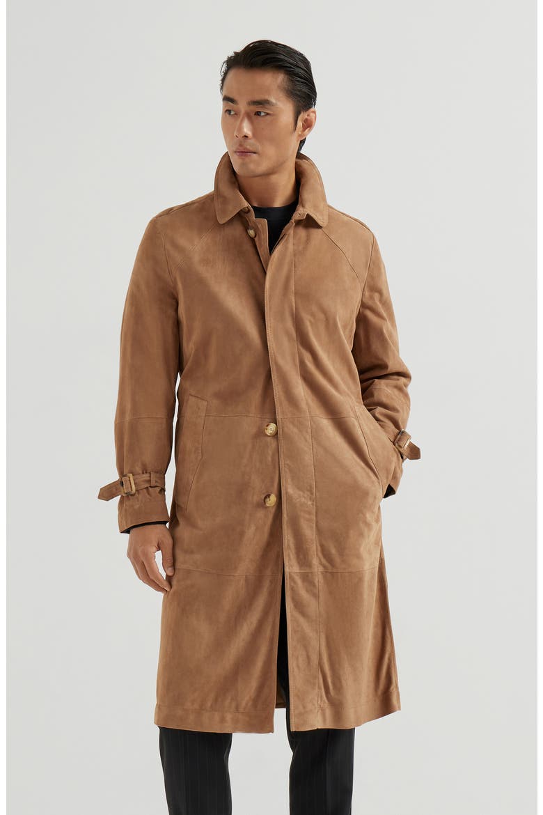 Suede outerwear, Main, color, Biscuit