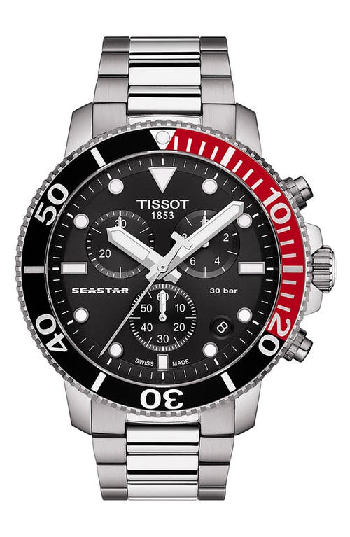 Tissot Men's Seastar 1000 Chronograph Bracelet Watch, 45.5mm in Black at Nordstrom