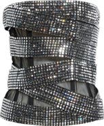 Area Disco Ball Strapless Top