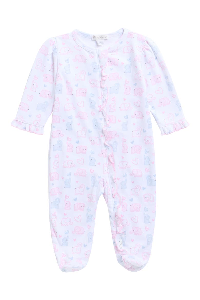 Print Pima Cotton Footie, Main, color, PINK MULTI