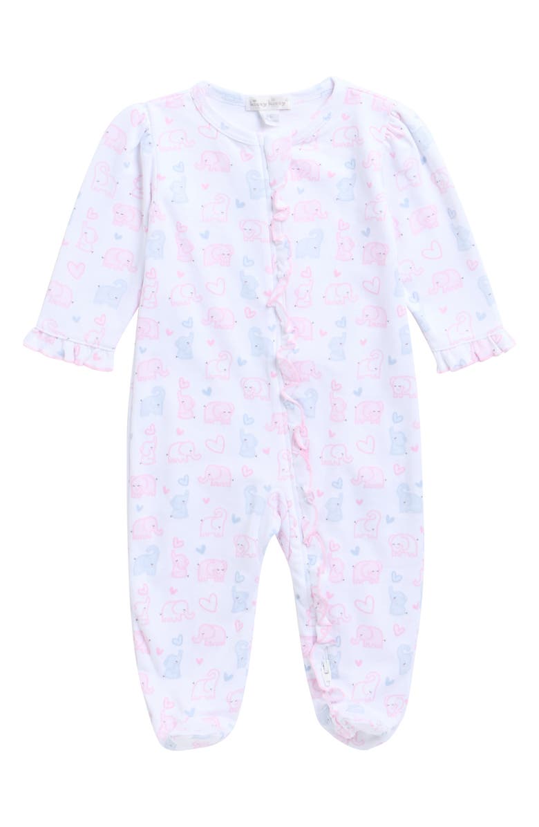 Kissy Kissy Print Pima Cotton Footie, Main, color, Pink Multi