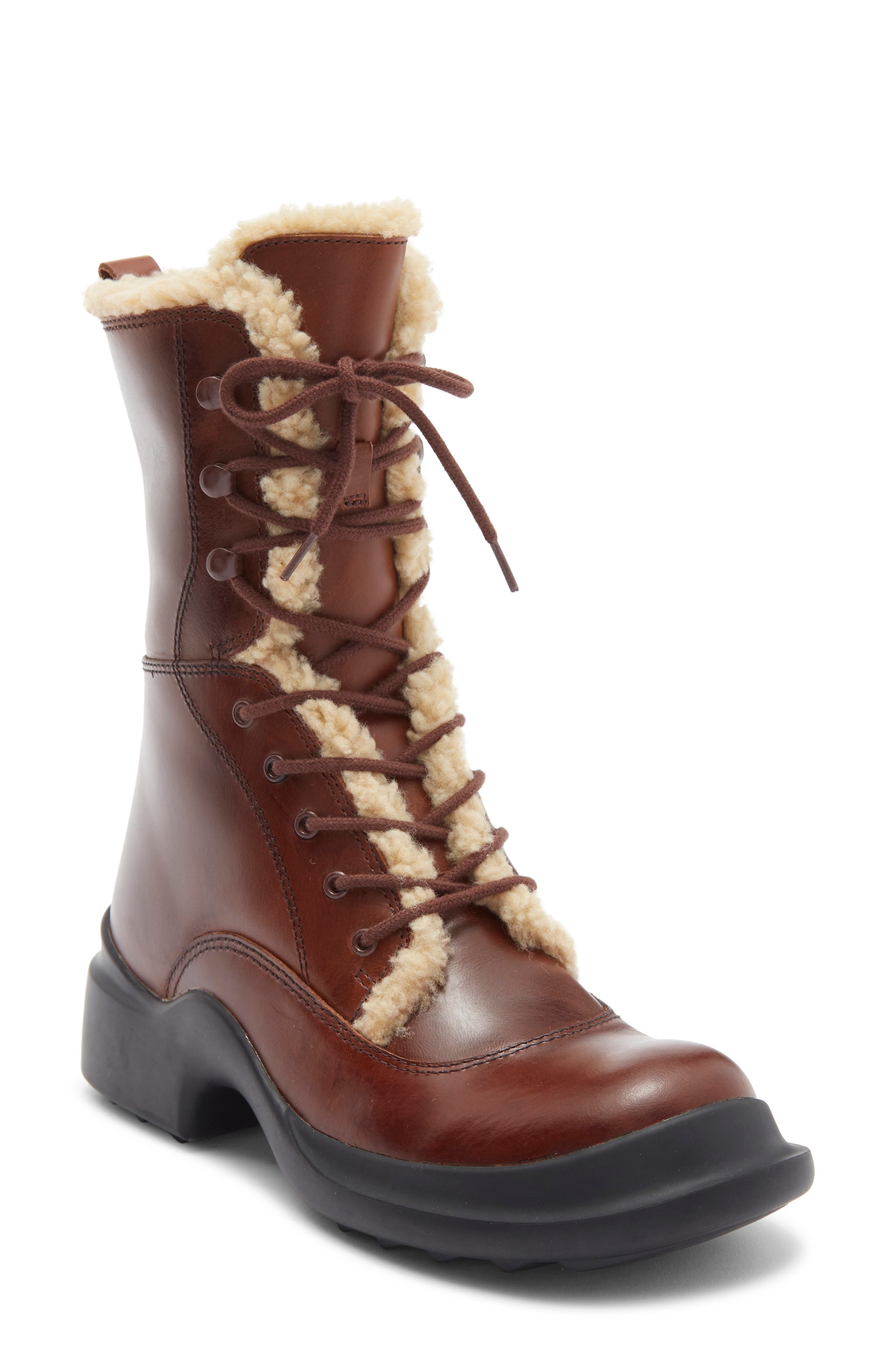 Jeffrey Campbell Explored Lace-Up Boot, Main, color, Brown