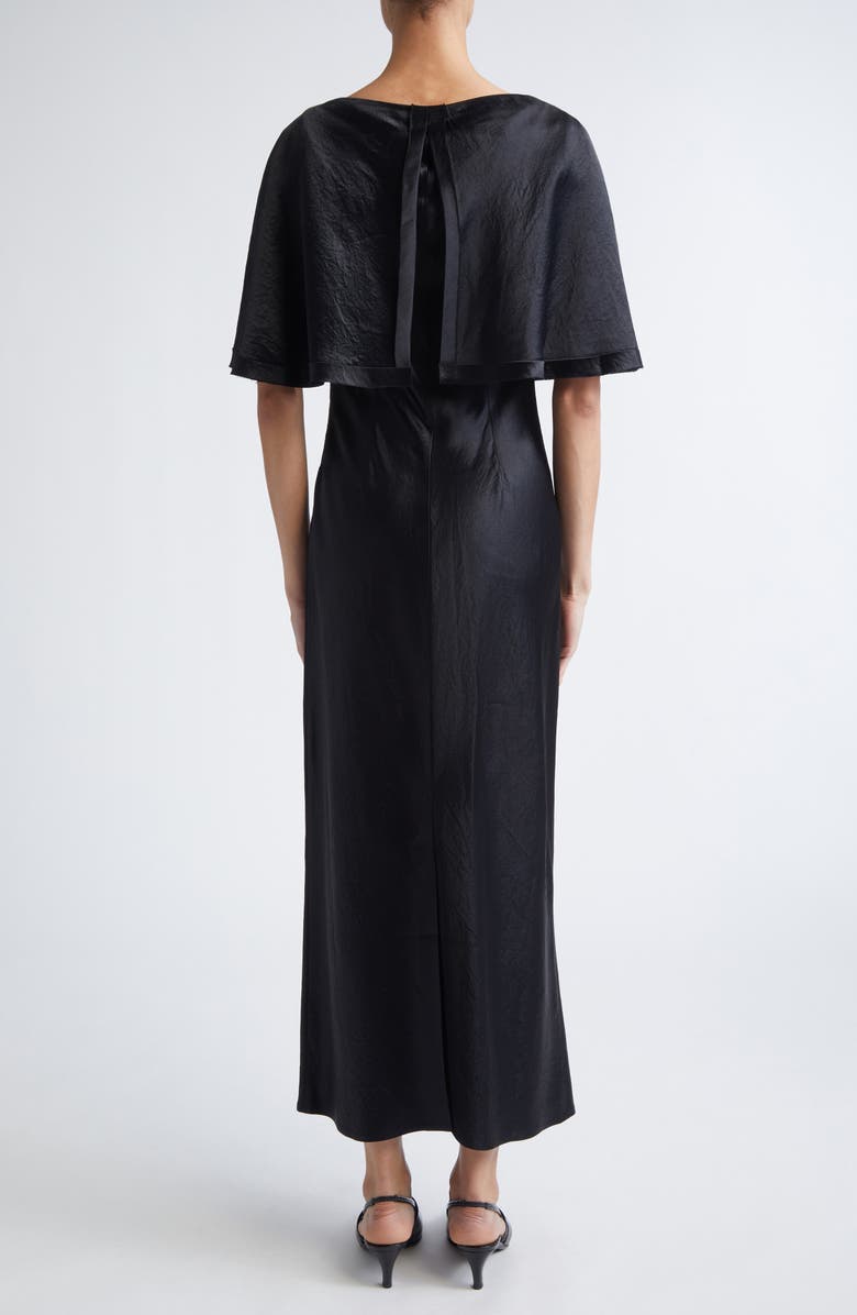 Jason Wu Collection Cape Overlay Washed Twill Gown, Alternate, color, Black