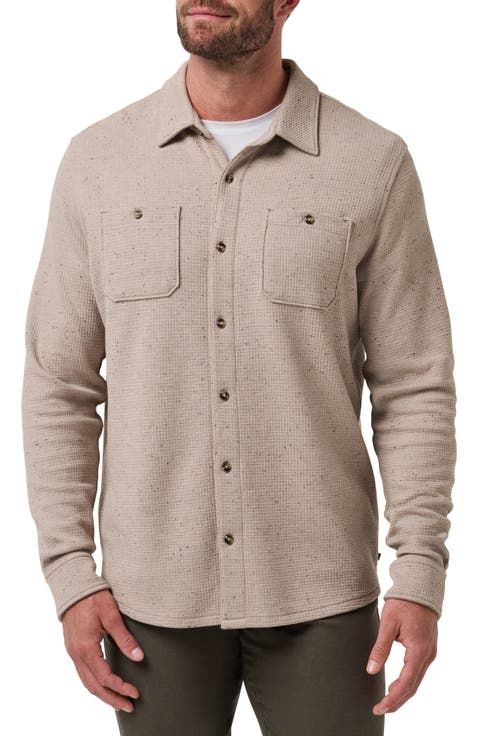 Cloud Waffle Knit Button-Up Shirt