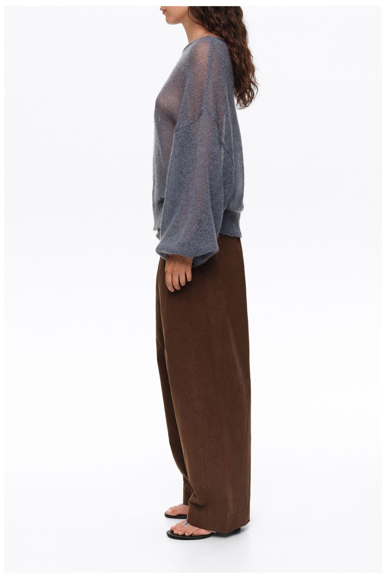 Barrel-Leg Trousers with Adjustable Waist, Alternate, color, OAK