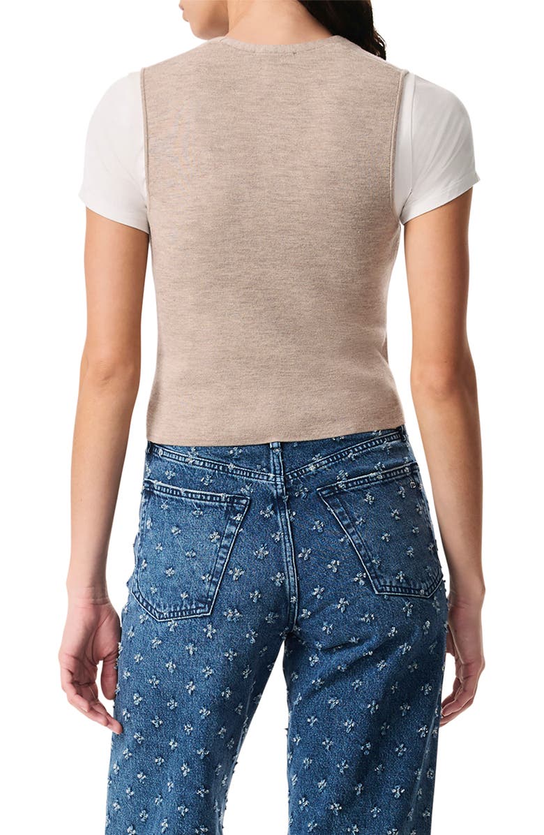 rag & bone Ella Merino Wool Blend Sweater Vest, Alternate, color, Dark Taupe