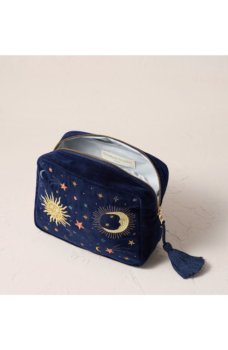 Elizabeth Scarlett Celestial Velvet Wash Bag, Alternate, color,