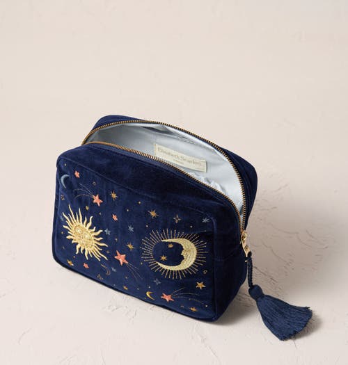 Elizabeth Scarlett Celestial Velvet Wash Bag In Multi