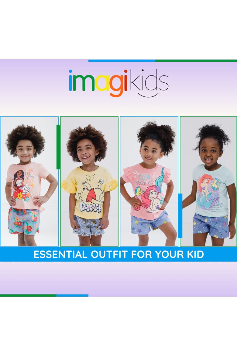Moana T-Shirt and Chambray Shorts Set, Alternate, color, Pink Moana Pua