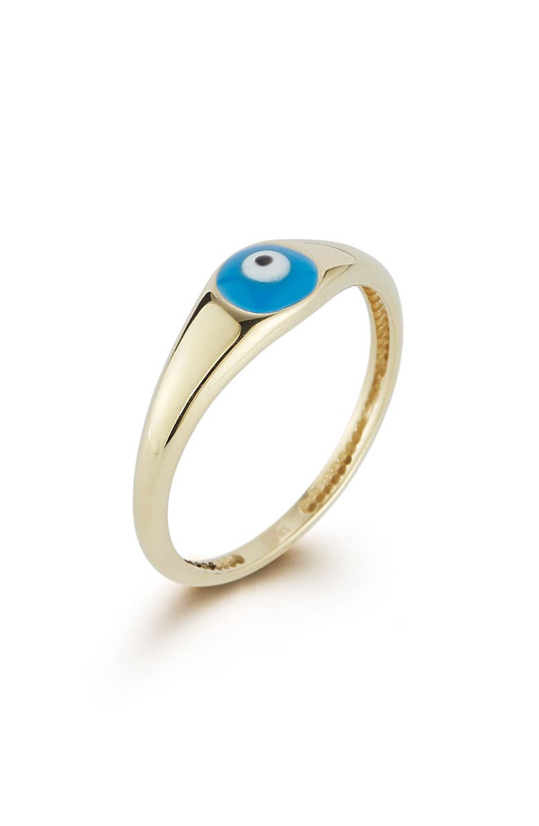 Ember Fine Jewelry Evil Eye Signet Ring, Alternate, color, Gold