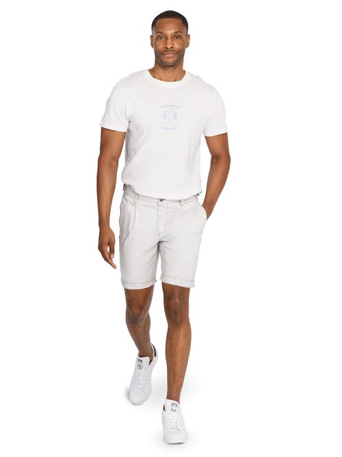 Brooklyn Brigade Solid Pleated Shorts In Stone