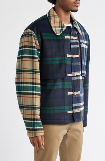 x CLOT Plaid Patchwork Wool Blend Flannel Jacket