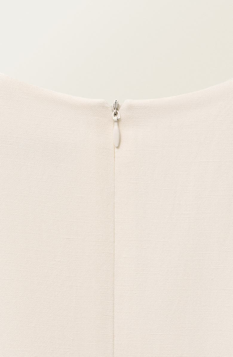 MANGO Frayed Hem Linen A-Line Dress, Alternate, color, 