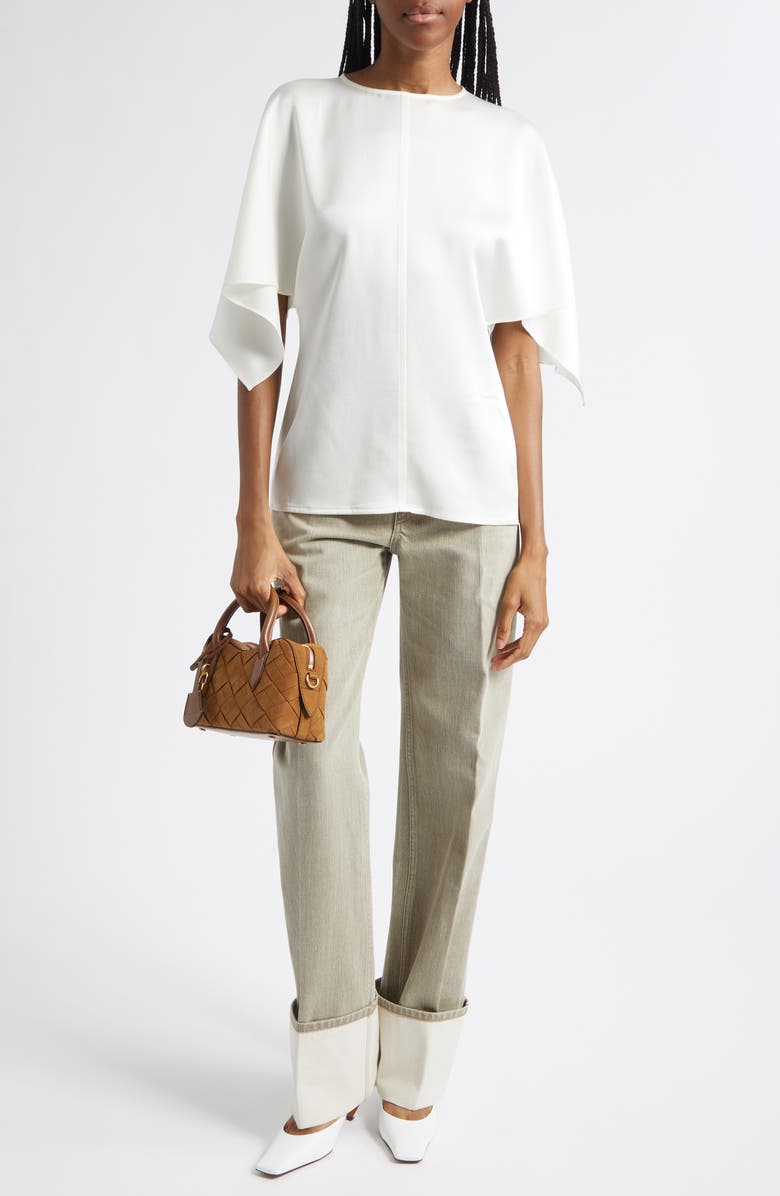 Stella McCartney Cuffed Straight Leg Jeans, Alternate, color, Mist Grey