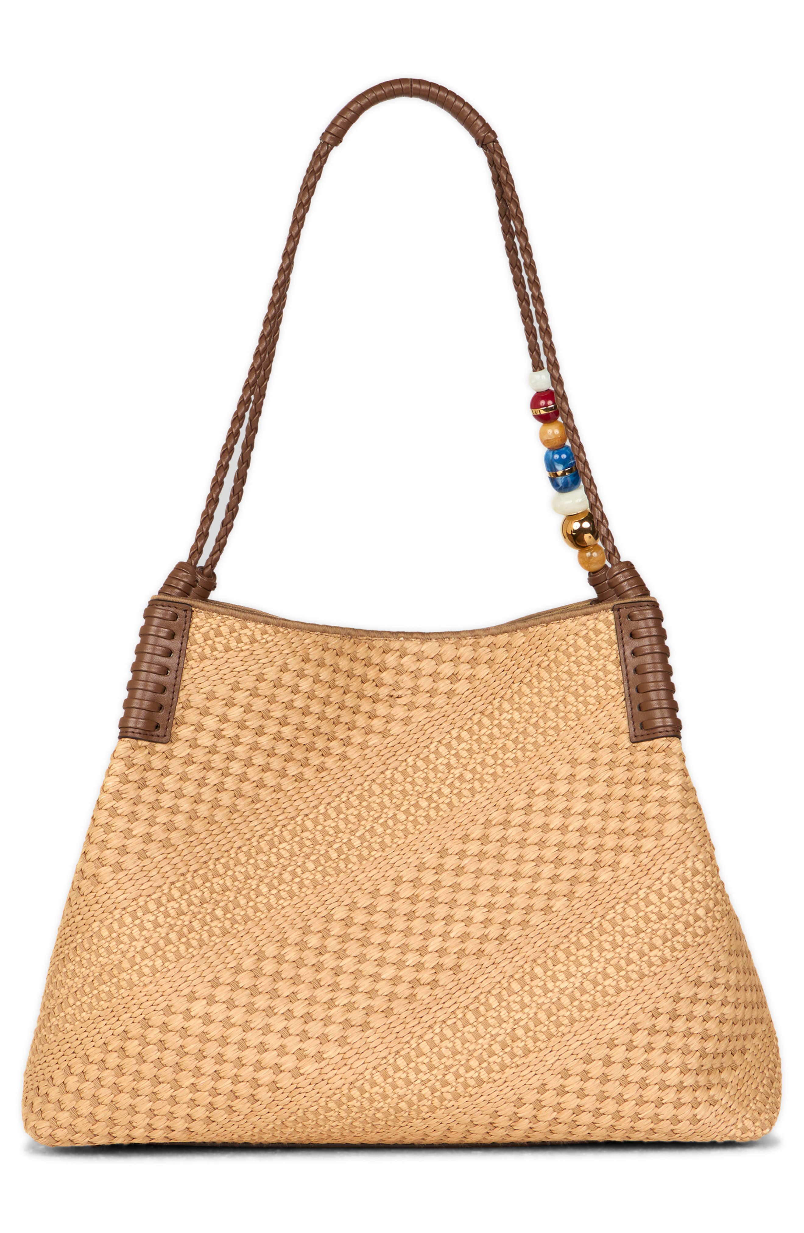 Etro Large Libra Woven Shopper, Alternate, color, Cammello
