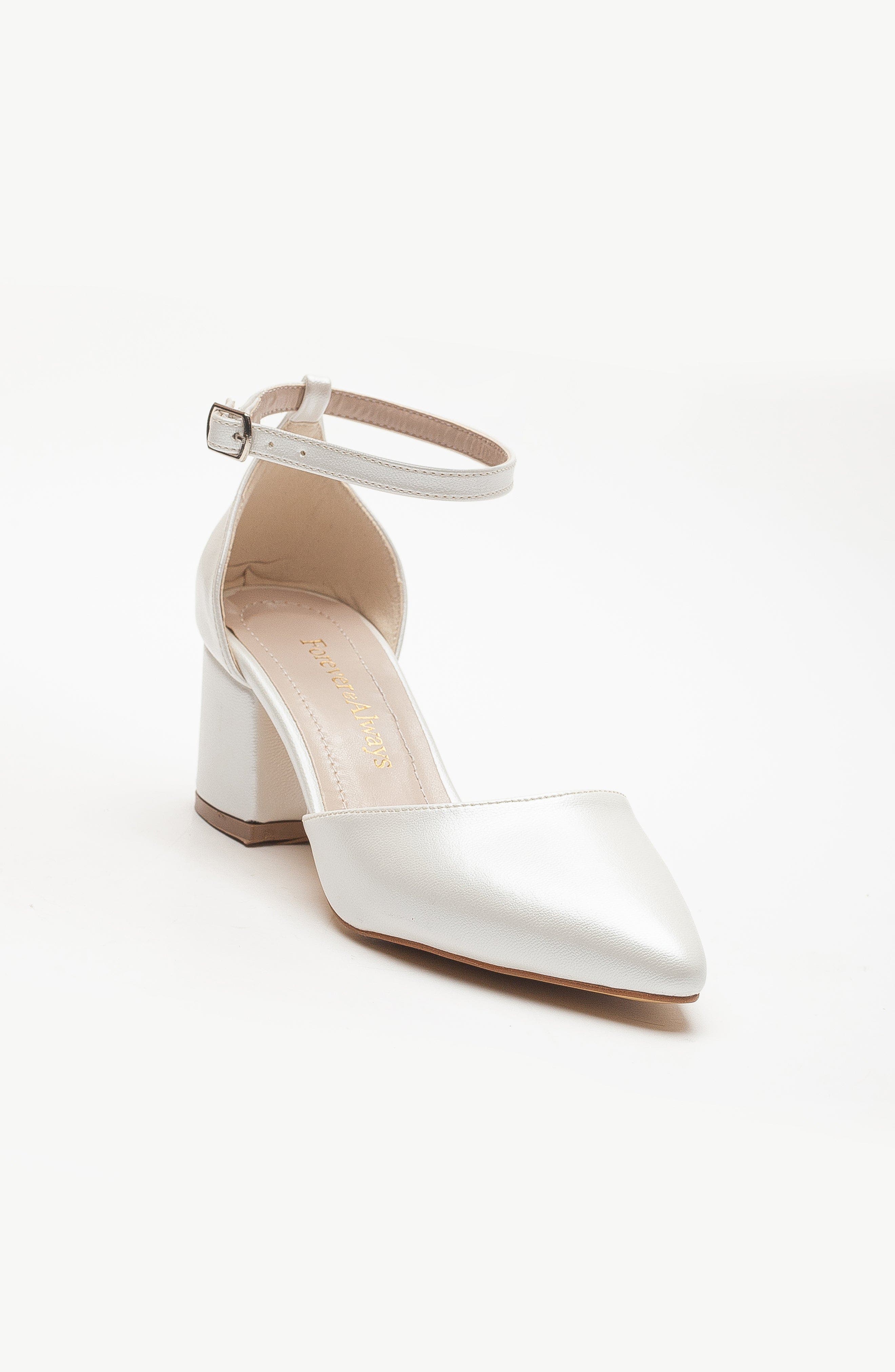 Fiona Low Block Heels with Ribbon, Alternate, color, Ivory