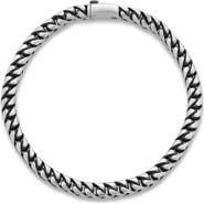 Yield of Men Men's Oxidized Sterling Silver Curb Chain Bracelet