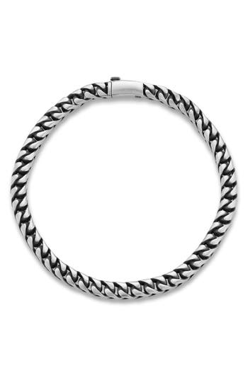 Yield Of Men Oxidized Sterling Silver Curb Chain Bracelet In Metallic