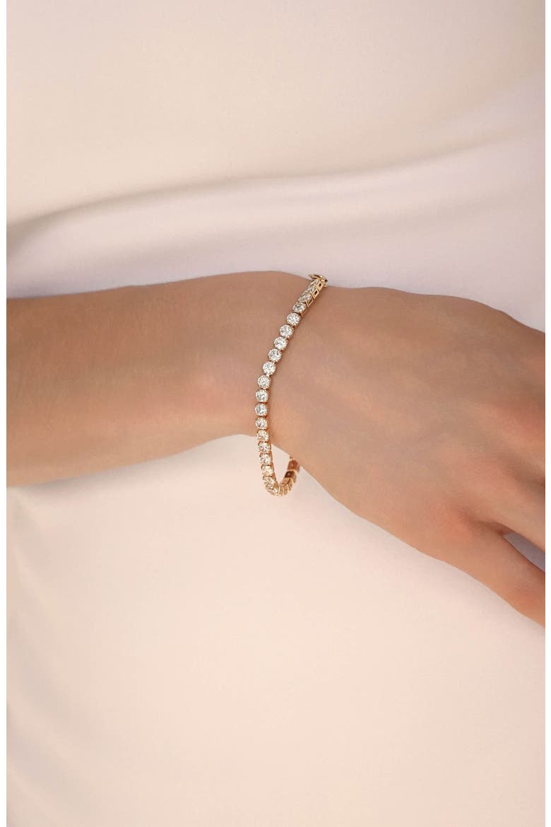 Single Row Cubic Zirconia Tennis Bracelet, Alternate, color, GOLD