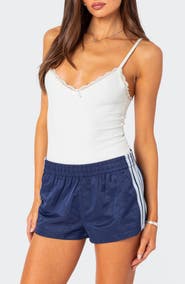 EDIKTED Gloria Lace Detail Rib Bodysuit