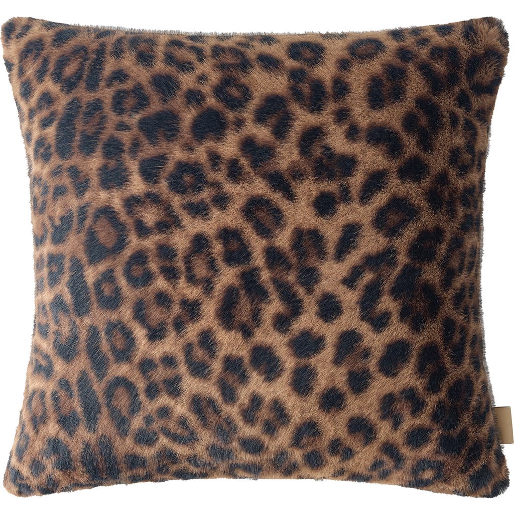 Ugg (r) Everett Faux Fur Accent Pillow In Black Leopard