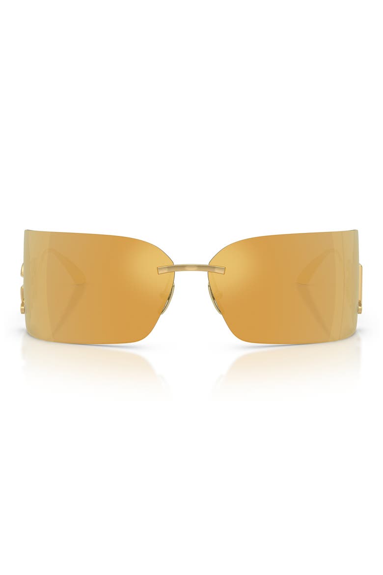 79mm Oversize Mirrored Rectangular Sunglasses, Main, color, GOLD / BROWN MIRROR GOLD