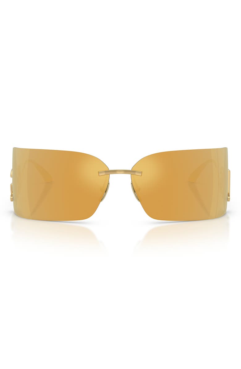 Dolce&Gabbana 79mm Oversize Mirrored Rectangular Sunglasses, Main, color, Gold / Brown Mirror Gold