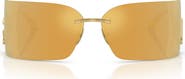 Dolce&Gabbana 79mm Oversize Mirrored Rectangular Sunglasses