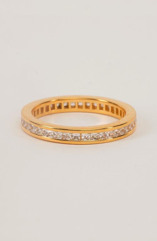 Gwen Beloti Channel Set Cz Eternity Band Ring In Gold