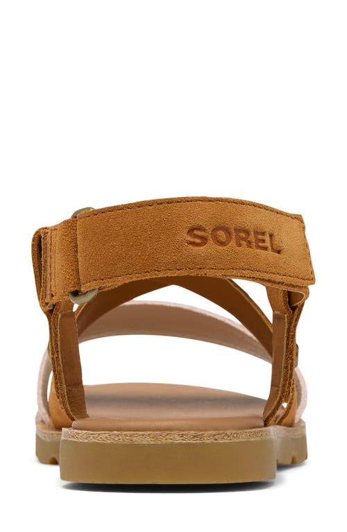 Sorel Ella Iii Crisscross Sandal In Pearlescent/canyon Gold
