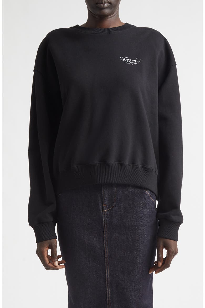 Stamp Logo Graphic Sweatshirt, Main, color, BLACK