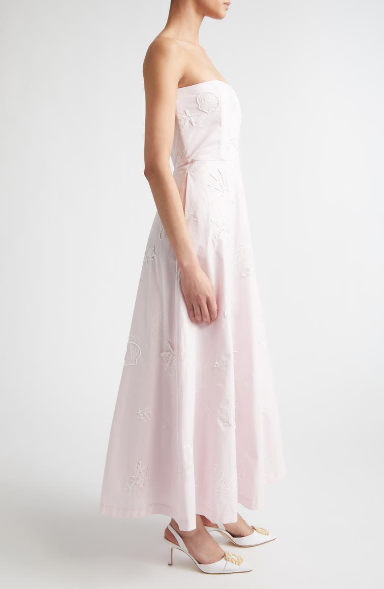 BERNADETTE Odette Embroidered Strapless Cotton Gown, Alternate, color, Ivory Shell Broderie