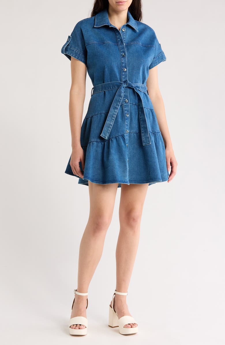 AREA STARS Denim Shirtdress, Main, color, 