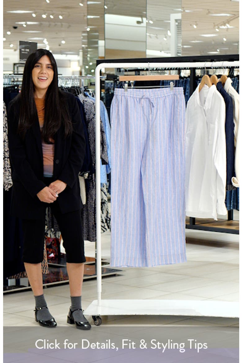 Sea Salt Bay Stripe Linen Drawstring Pants video