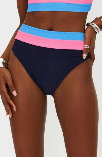 Beach Riot Heidi Colorblock High Waist Bikini Bottoms