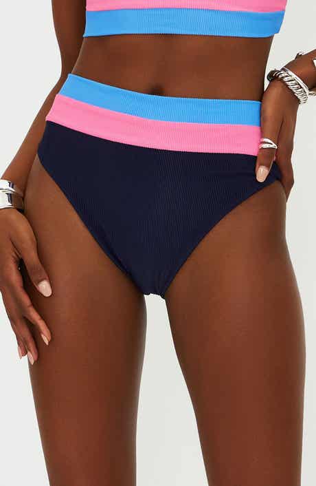 Beach Riot Heidi Colorblock High Waist Bikini Bottoms