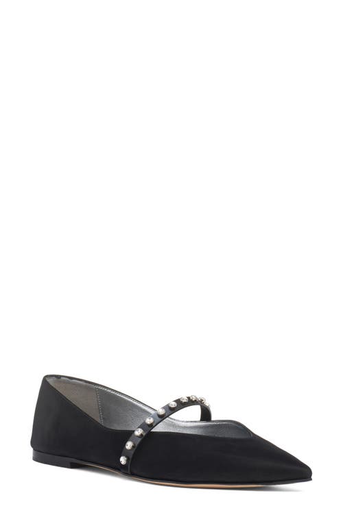 Alexander Mcqueen Mcqueen Crystal Embellished Pointed Toe Mary Jane Flat