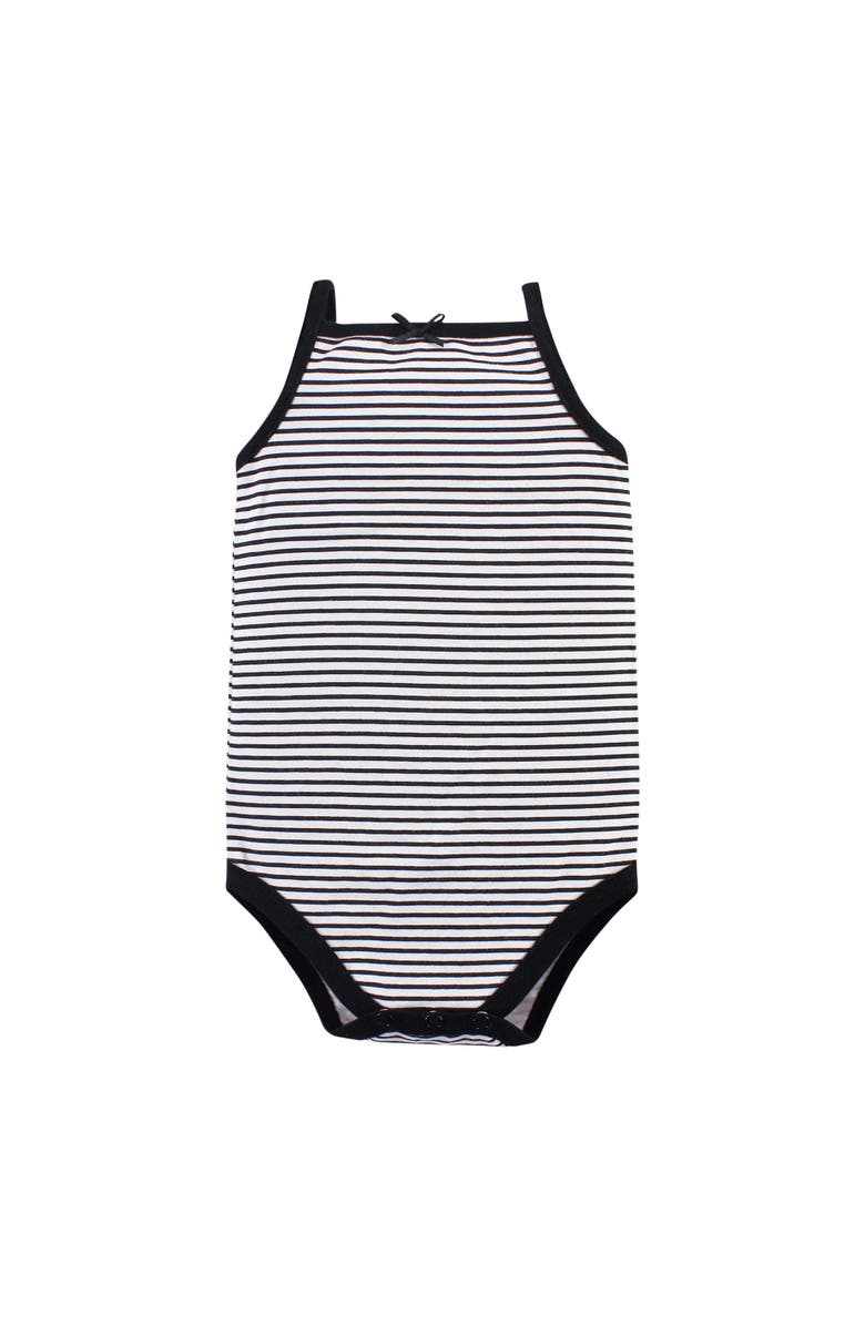 Hudson Baby Soft Cotton Sleeveless Bodysuit, Alternate, color, Basic Black Gold