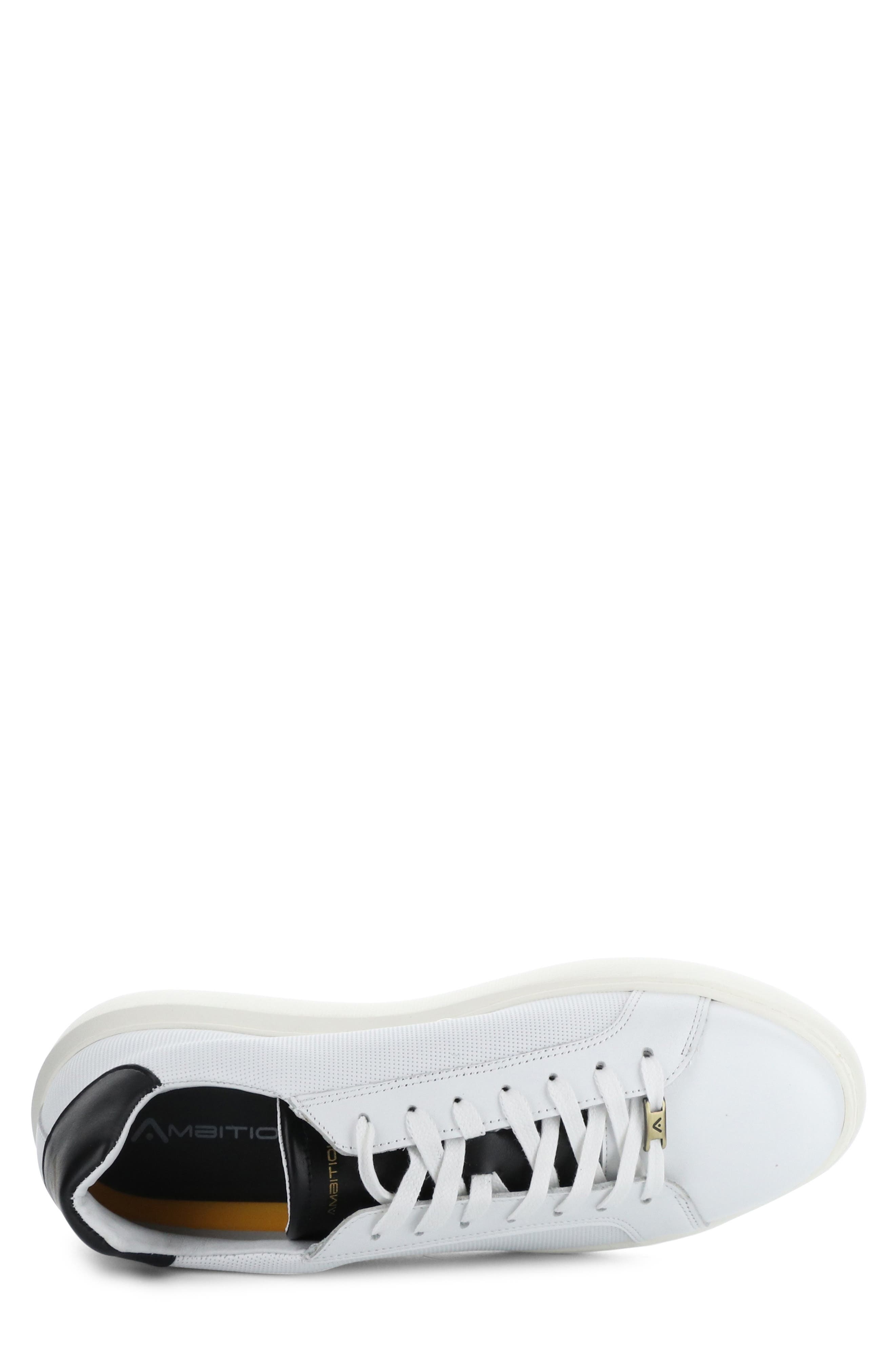 Ambitious 10634A Low Top Sneaker, Alternate, color, White/ Black Leather